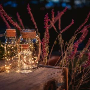 Copper Twinkle Light Jars - Event lighting hire Geelong