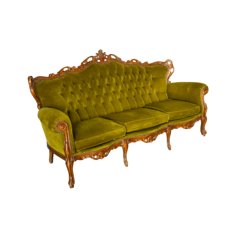 Vintage Lounge Suite - Mustard & Hunter Green - Image 2
