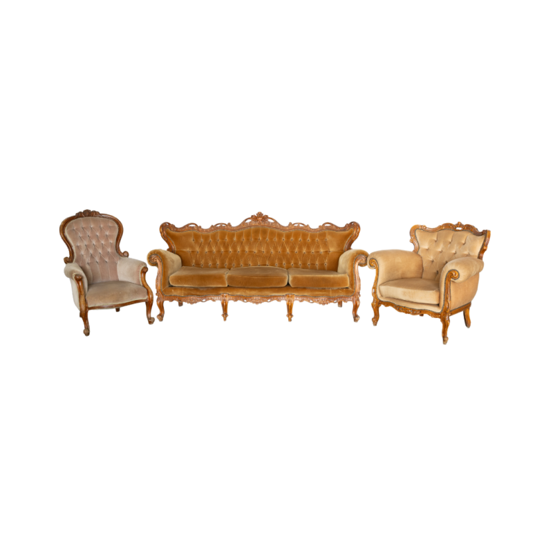 Vintage Lounge Suite - Coffee, Purple & Caramel
