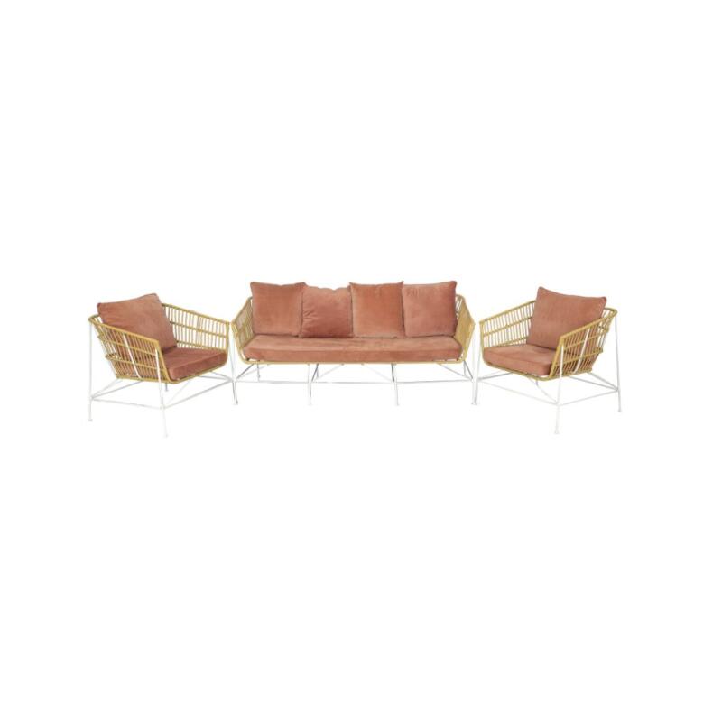 Wicker Lounge Suite - Pink