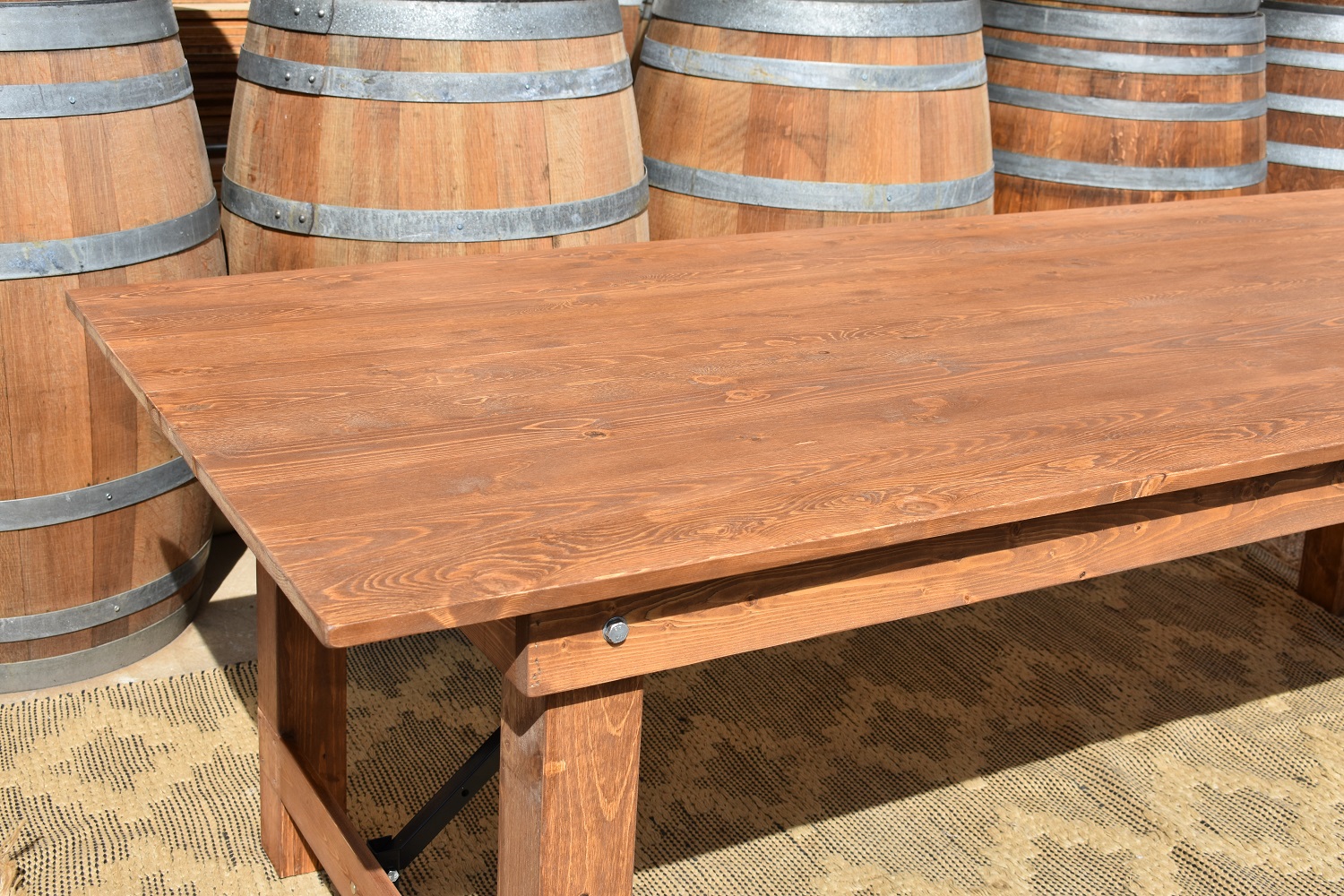 Rustic Pine Dining Table – Elderberry Event Hire