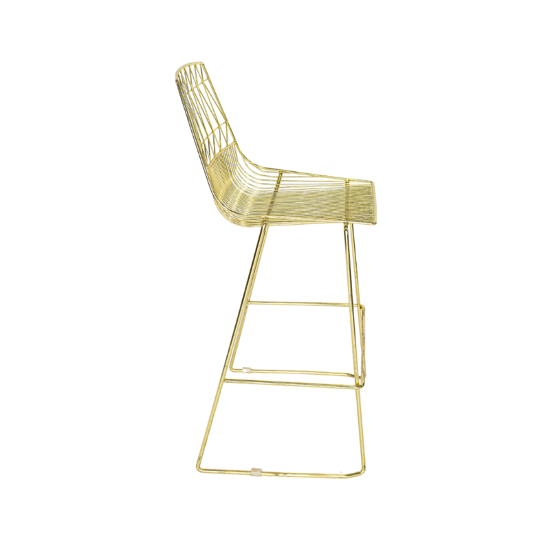 Bertoia Wire Bar Stool - Gold - Image 4