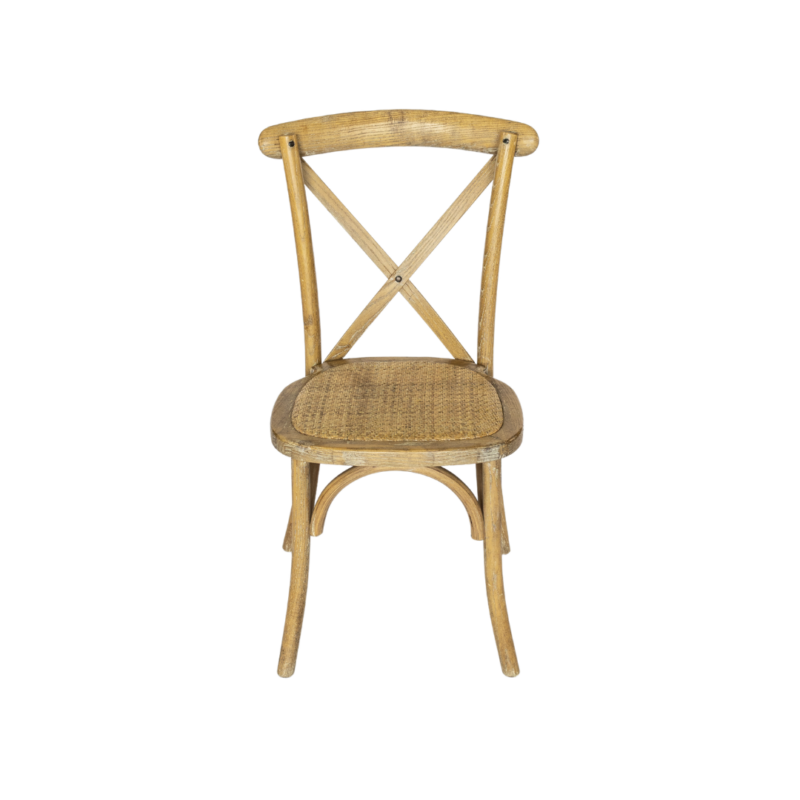 Cross Back Dining Chair - Provincial Oak (indoor) - Image 2