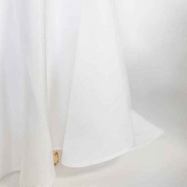 Round Polyester Tablecloth - White