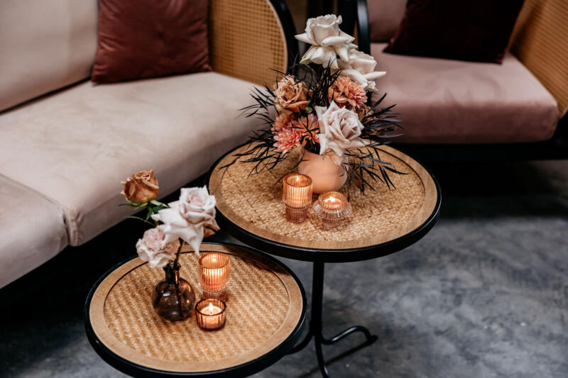 Coffee Table - Black Wicker Set - Image 4