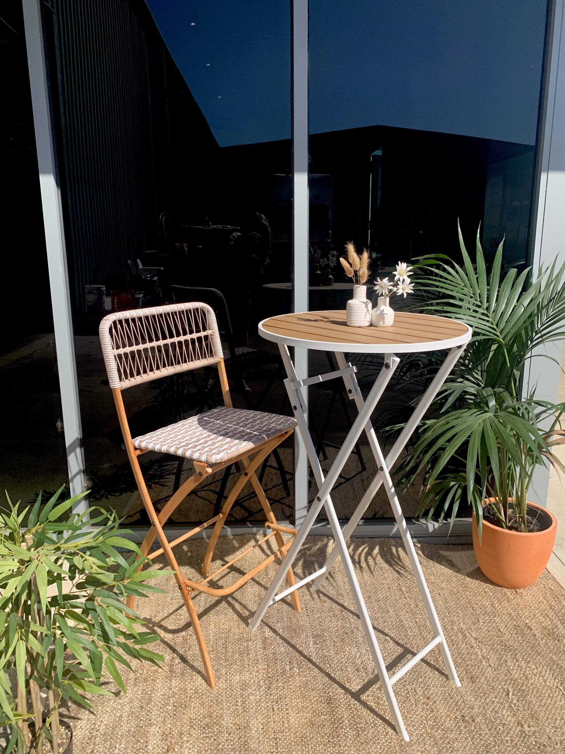 Garden Wicker Stool- Outdoor Use – Elderberry Event Hire