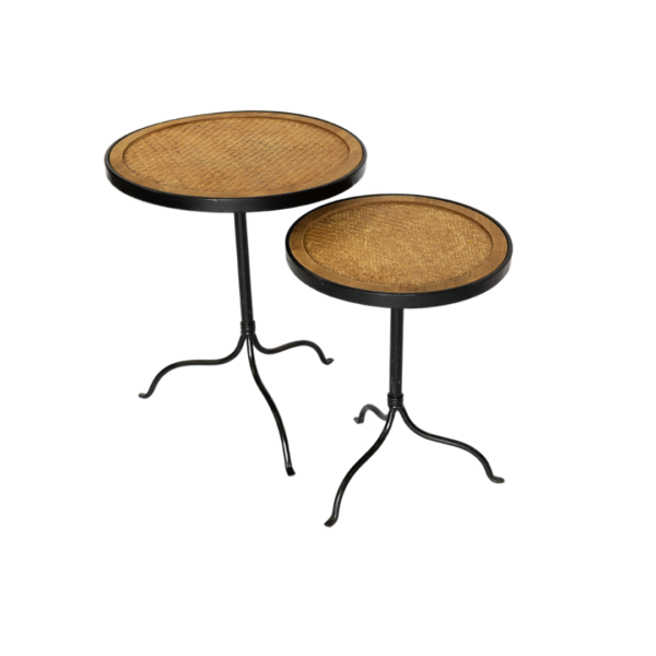 Coffee Table - Black Wicker Set