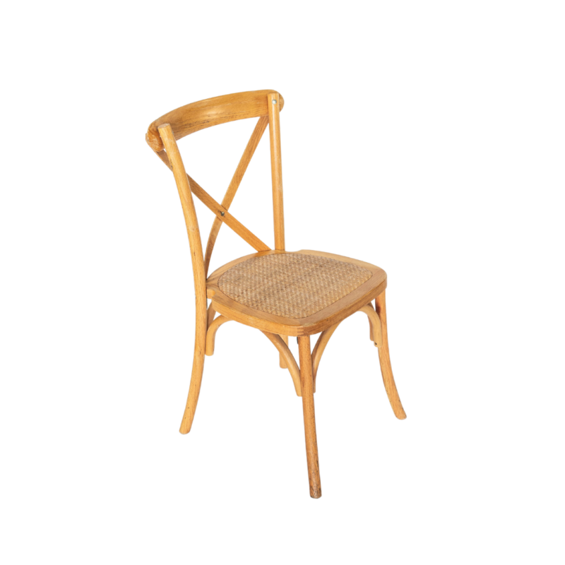 Cross Back Dining Chair - Solid Oak (indoor)