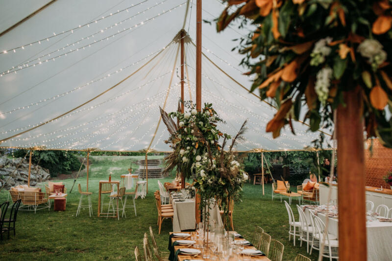 Fairy Light Installation- Five Post Sailcloth Marquee