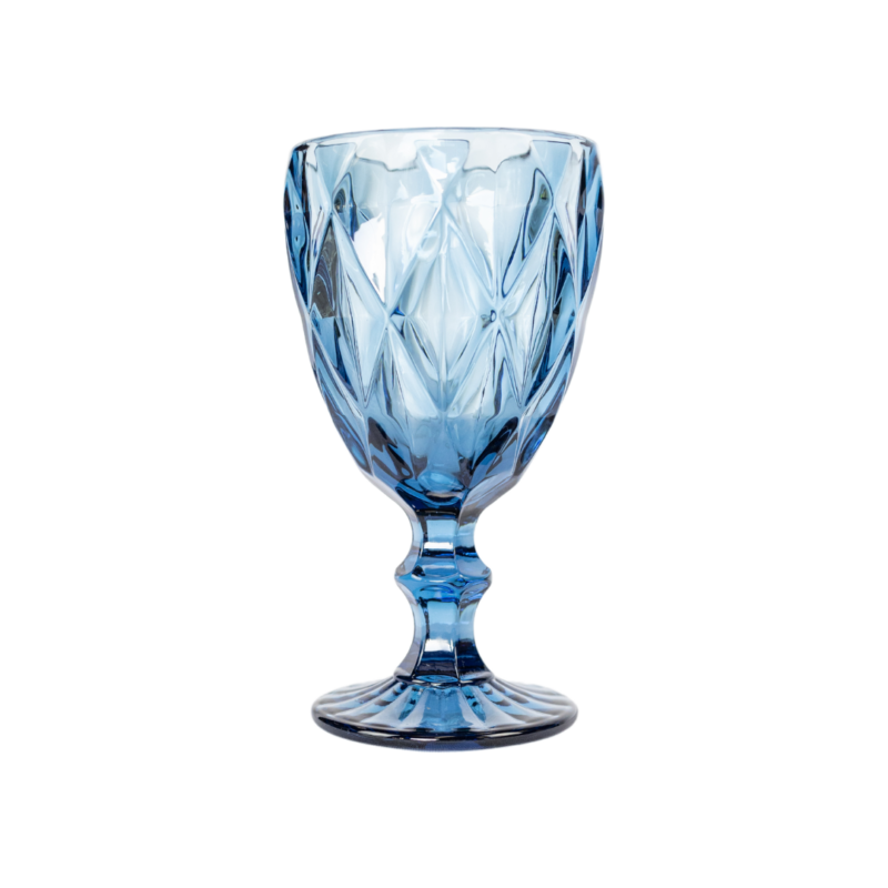 Embossed Coloured Goblets - Blue