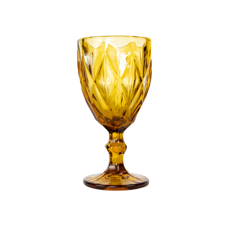Embossed Coloured Goblets - Amber