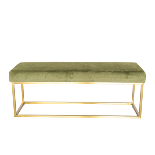 Velvet Bench - Moss Green
