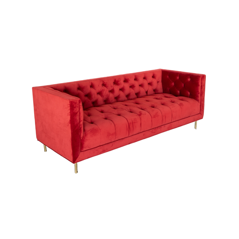 Chesterfield Velvet Lounge - Raspberry