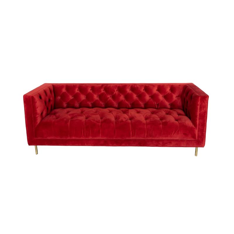 Chesterfield Velvet Lounge - Raspberry - Image 2