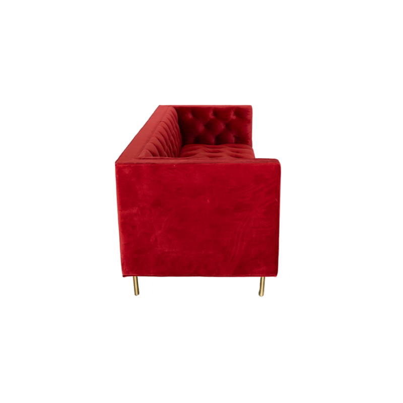 Chesterfield Velvet Lounge - Raspberry - Image 4