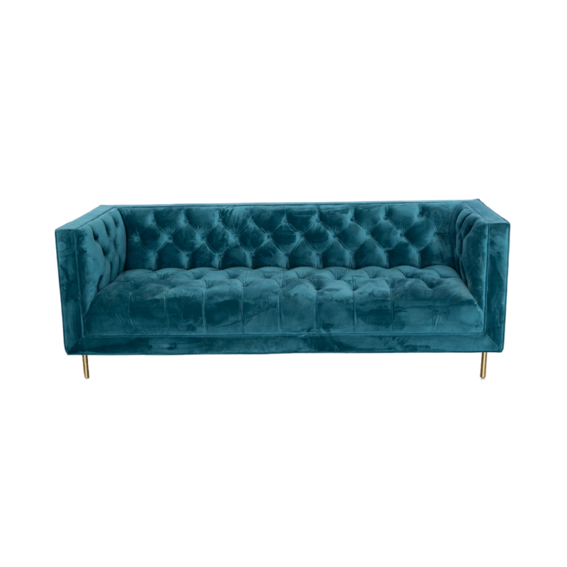 Chesterfield Velvet Lounge - Teal Blue - Image 2