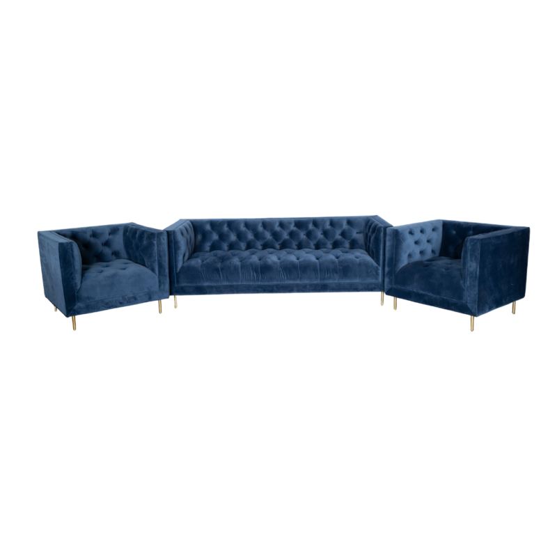 Chesterfield Velvet Lounge - Cobalt Blue - Image 5