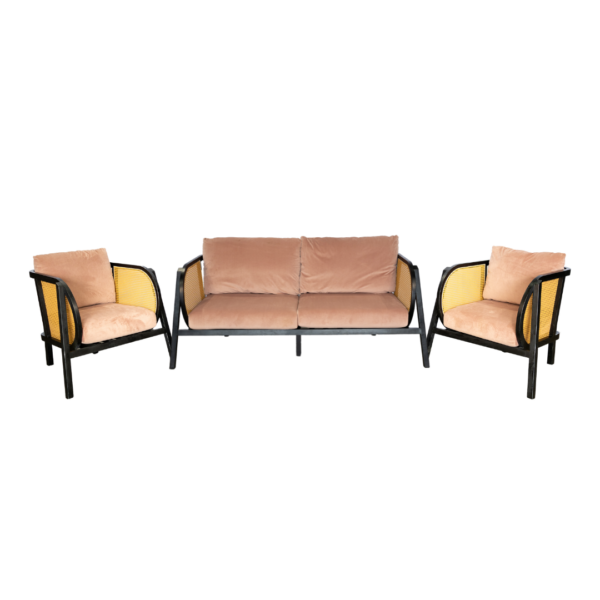 Sutton Black Lounge Suite W Blush