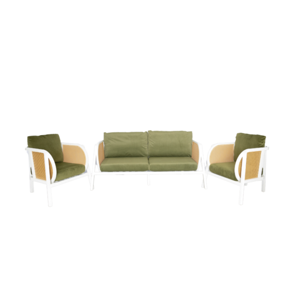 Sutton White Lounge Suite W Green