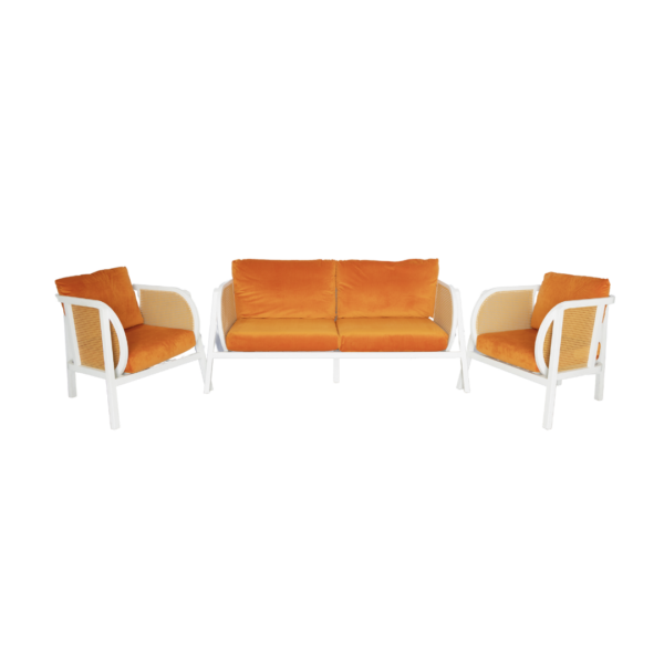 Sutton White Lounge Suite W Orange