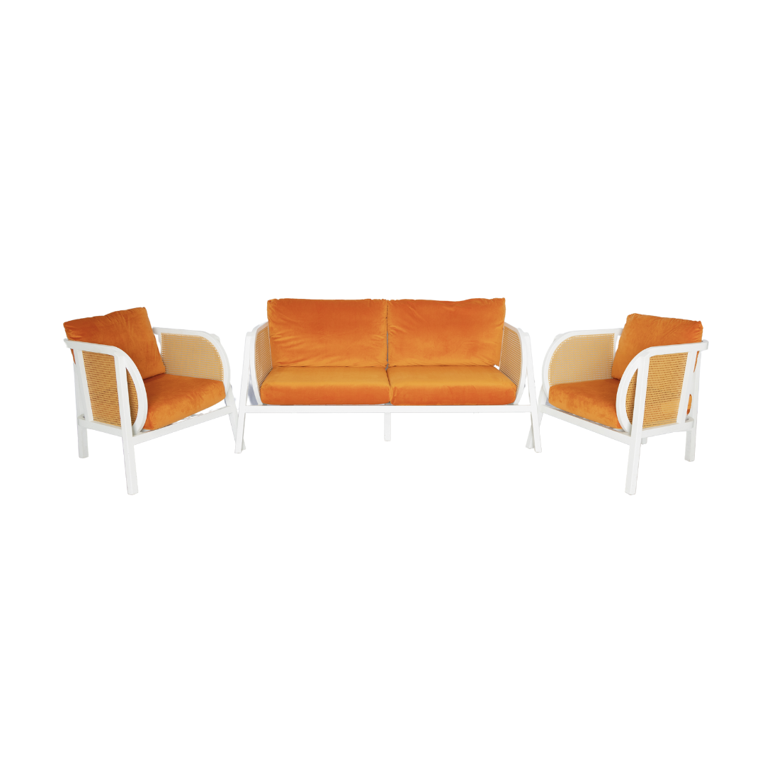 Sutton White Lounge Suite W Orange