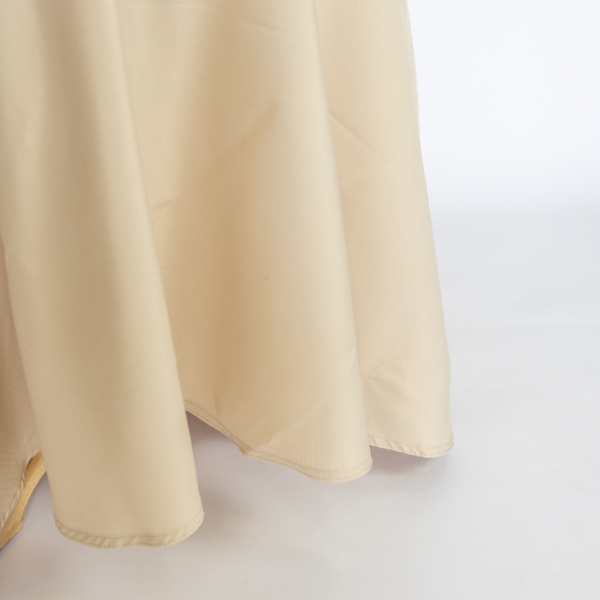 Round Polyester Tablecloth - Beige