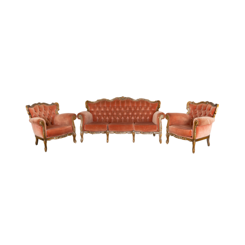Vintage Lounge Suite - Rouge Pink