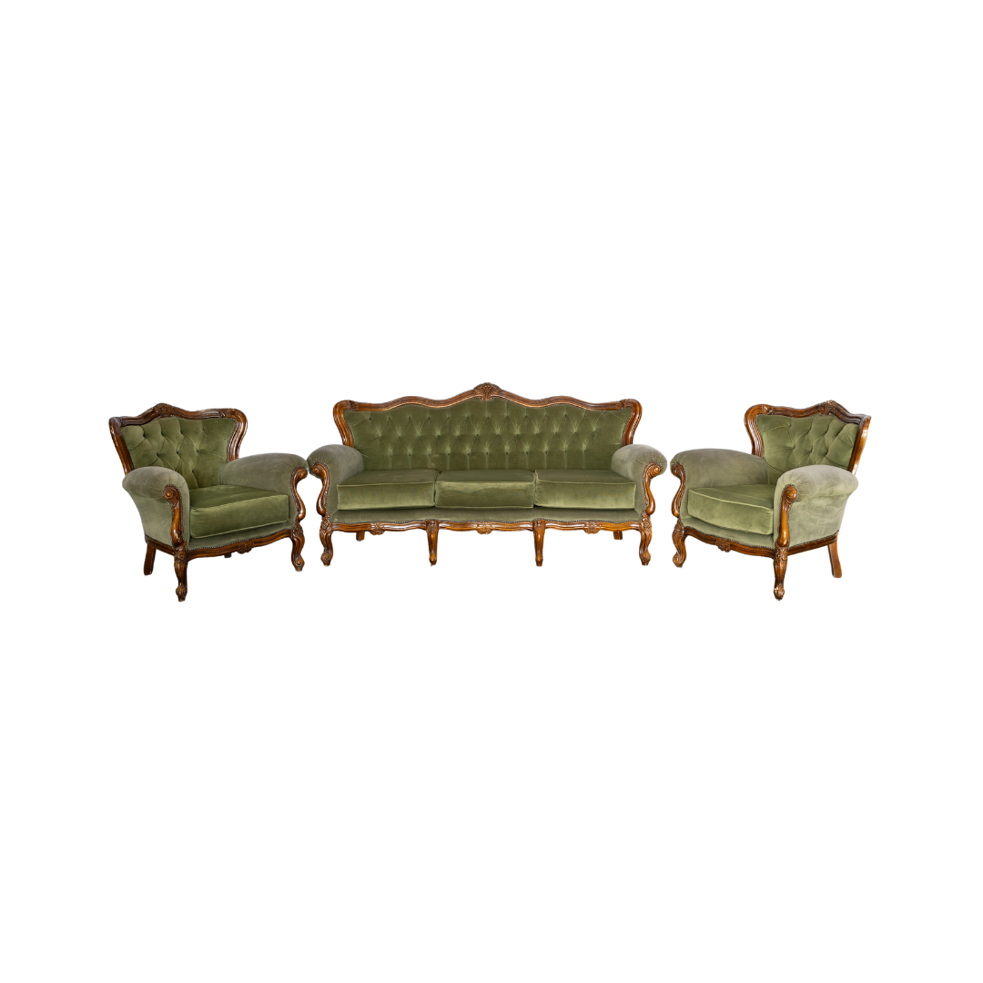 Vintage Lounge Suite Moss Green