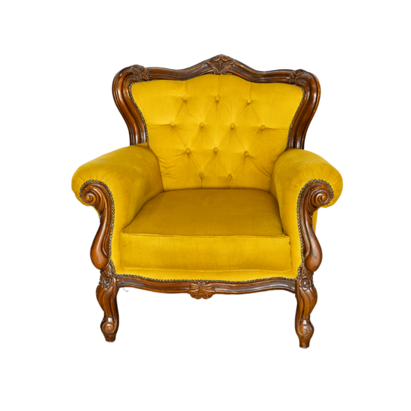 Vintage Wingback Armchair - Golden