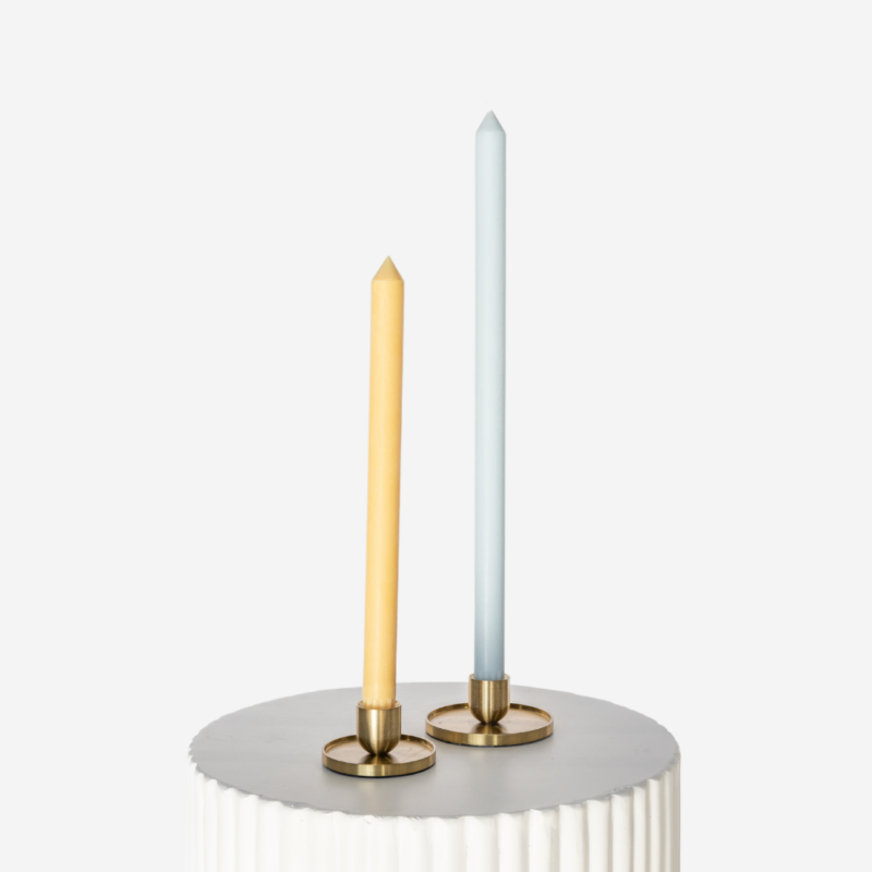 Brushed Gold Candle Holders With Summer Pastels Taper Duo 2