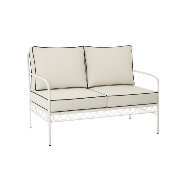 Amalfi Double Seater- White Cushion Black Trim