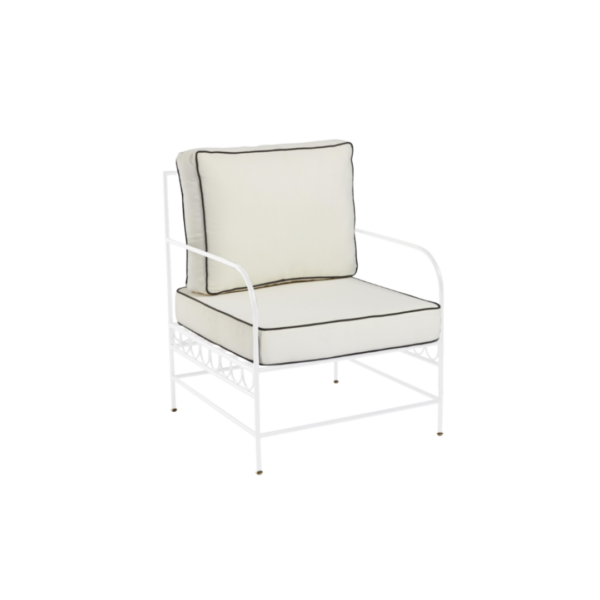 Amalfi Single Seater - White Cushion W Black Trim