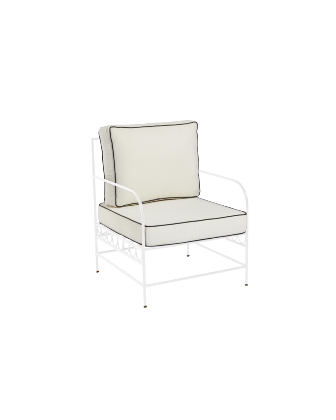 Amalfi Single Seater - White Cushion W Black Trim