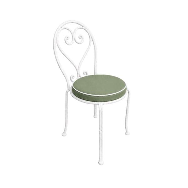 Amalfi dining Chair- green cushion w/white trim