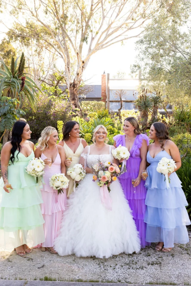 Jess and Todd's wedding was a joyful celebration filled with delightful pastel hues!
*
We absolutely love how they thoughtfully incorporated these charming pastel shades throughout different elements of their wedding...from bridal party outfits, marquee florals, furniture choices and even down to a few colourful moments within the hanging installation. 
*
Chat with our stylists today to see how you can incorporate your favourite colour palette into different aspects of your wedding, whilst keeping it to your own unique style!
*
*
*
Photography @emmajaneindustry
Venue @barrabool_maze_estate
Marquee, Furniture, Florals & Styling @elderberryevents_